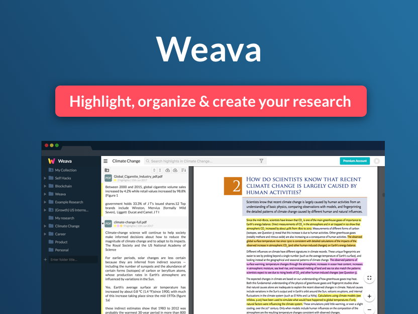 Weava Research Tool